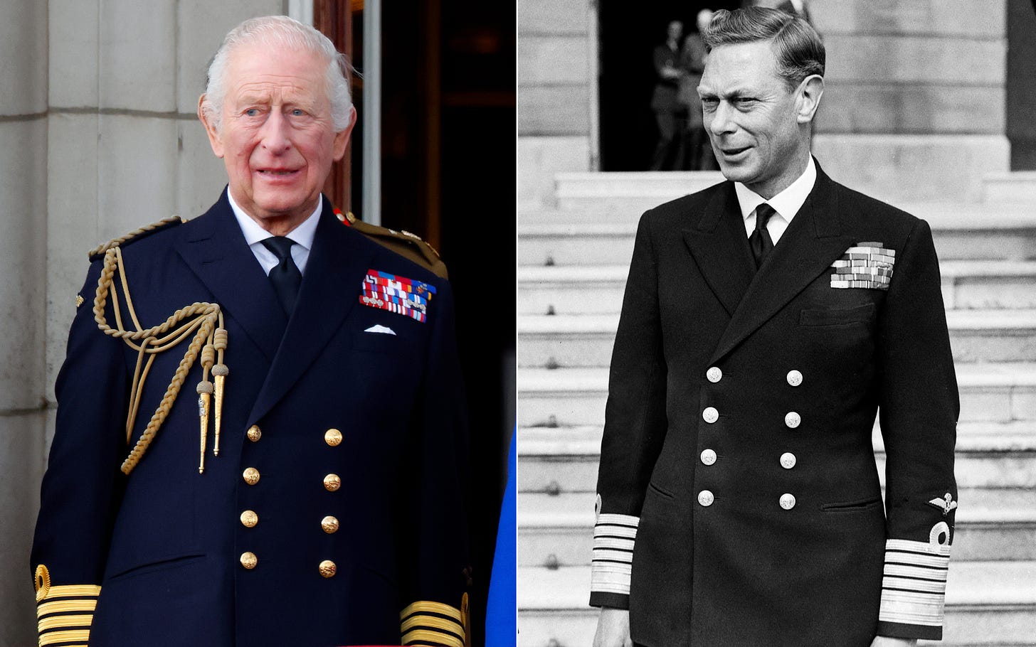 King Charles wearing same uniform as George VI on VE Day