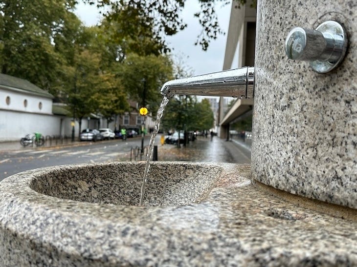 Water issuing from a tap near the foundling hospital