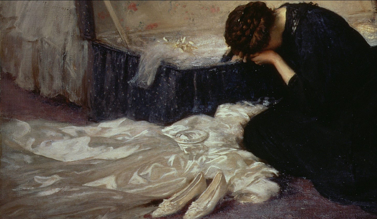 The Visual Commentary on Scripture on X: "The identity of the grieving  woman in The Wedding Dress is unknown. She may be a widow or a prospective  bride who has lost her
