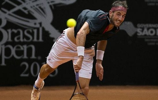 luca vanni slamming serve at brasil tennis open 2015 images