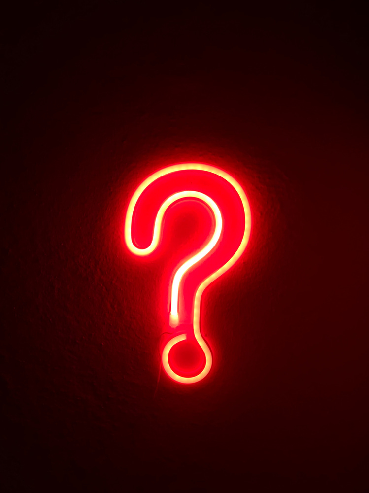 Neon Question Mark Sign