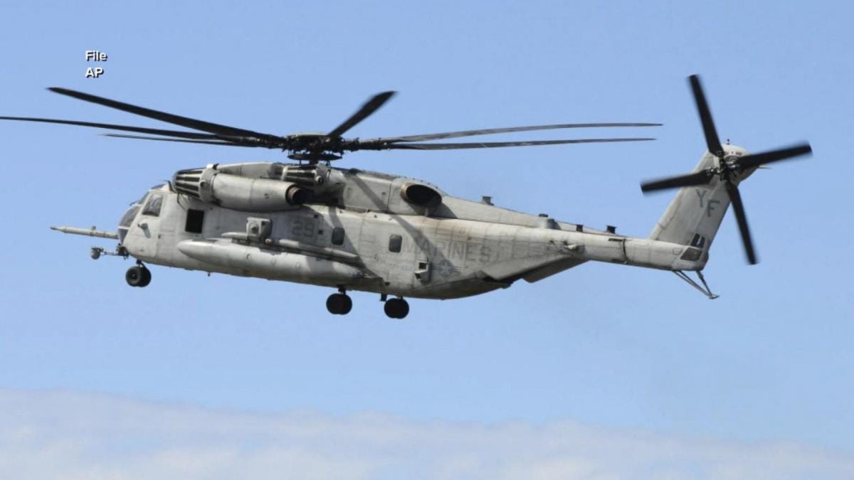 Military helicopter with 5 Marines on board goes missing en route to  California