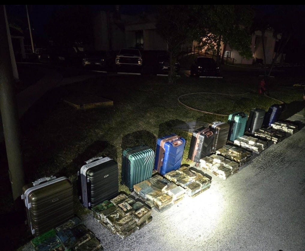Cases filled with more than six million dollars worth of cocaine seized from a cartel drug smuggler off Fort Lauderdale, Florida. Cases filled with more than six million dollars worth of cocaine seized from a cartel drug smuggler off Fort Lauderdale, Florida.