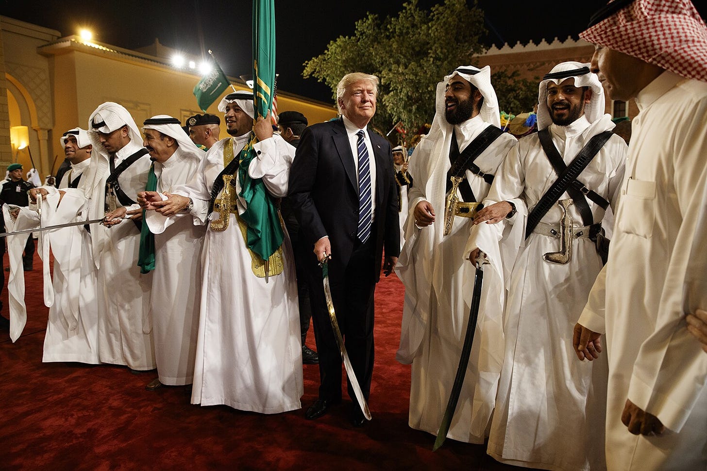 Trump and Tillerson dance at Saudi Arabia ceremony