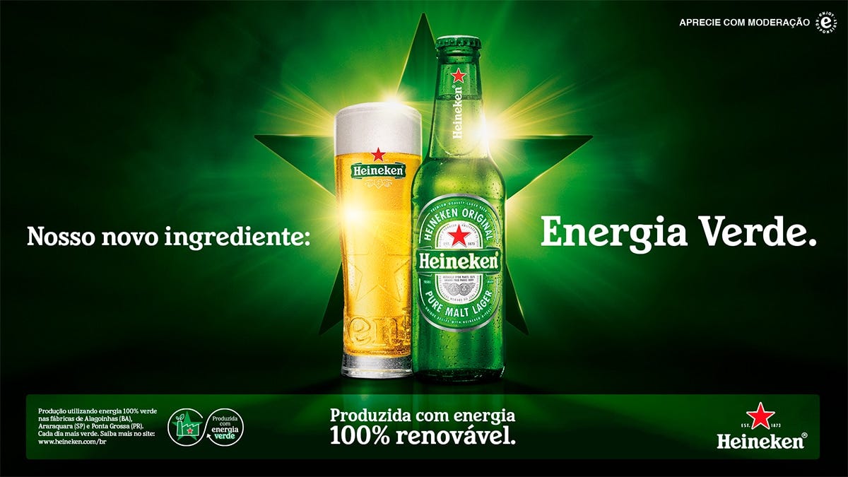 Heineken começa a adotar energia 100% renovável em suas cervejarias - GKPB  - Geek Publicitário