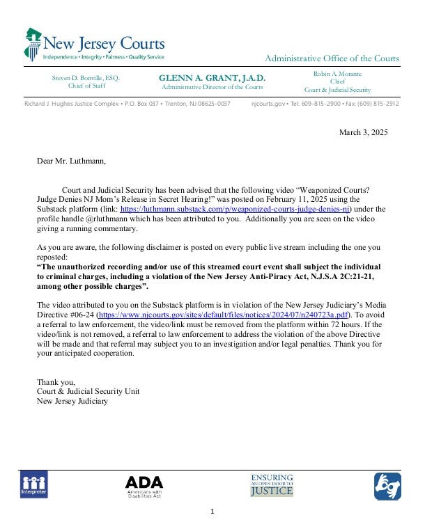 NJ Courts Exposed: Shocking documents expose a secret NJ court police unit blacklisting family court victims, journalists & whistleblowers.