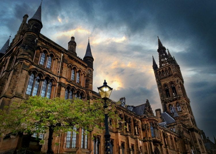 Photograph of Glasgow University tower