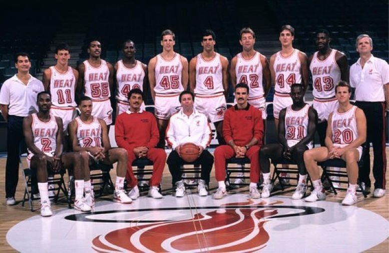 Team photograph of the first Miami Heat team in 1988. Courtesy of the Miami Heat.