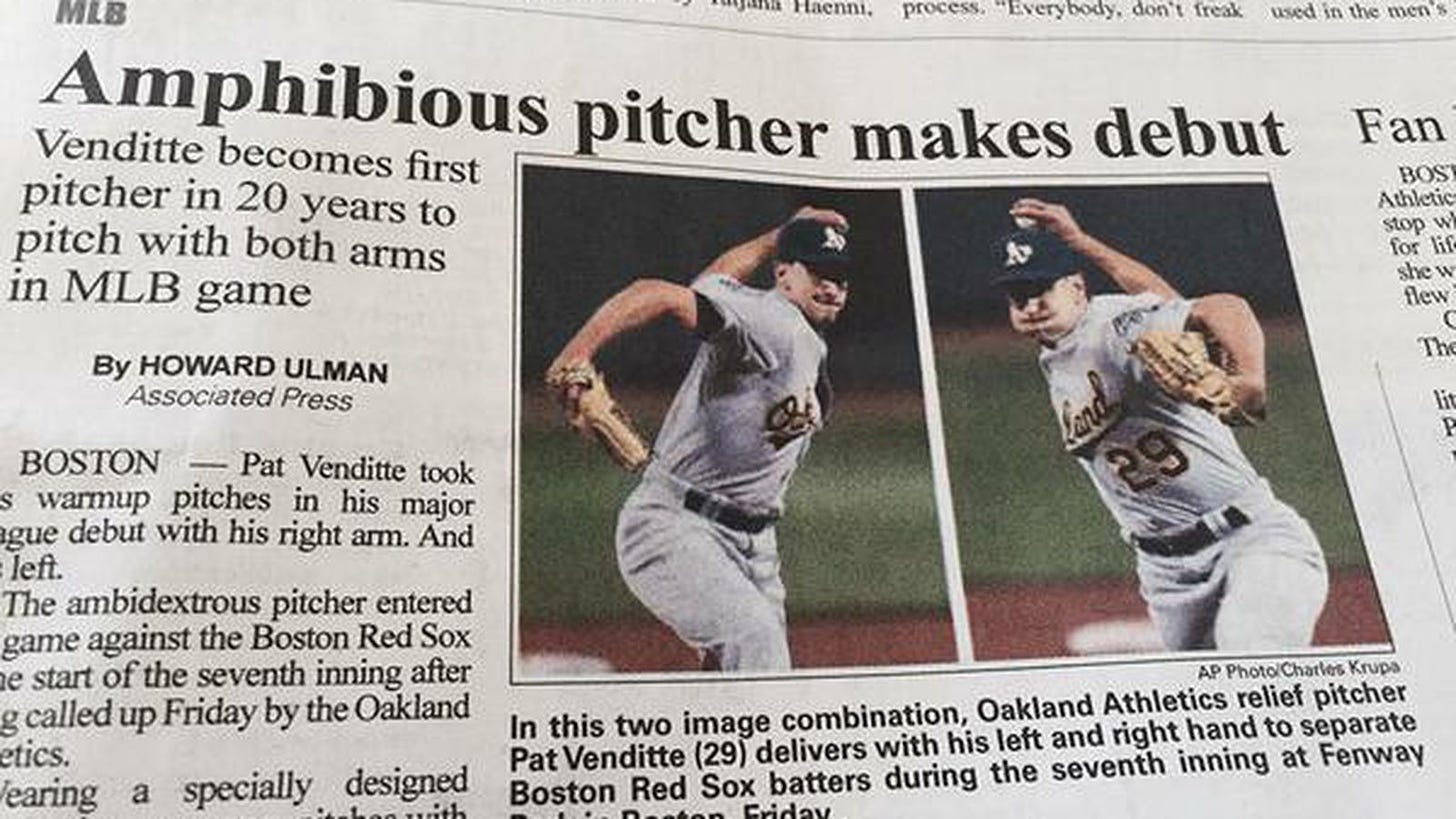Newspaper celebrates MLB's first amphibious pitcher - SBNation.com