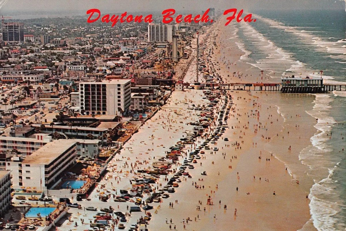 DAYTONA BEACH FLORIDA FL~AERIAL VIEW-1980 JUMBO POSTCARD | eBay