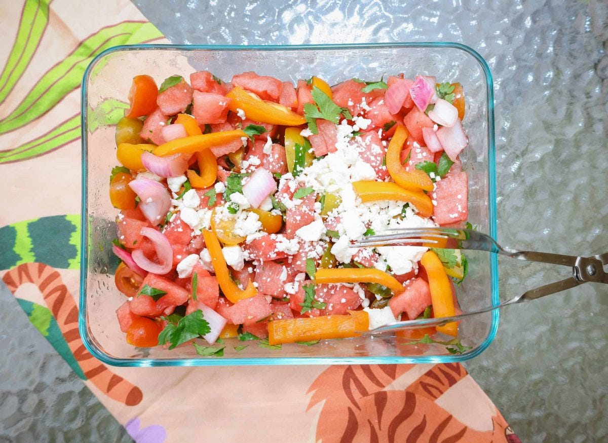 Juneteenth Red Food - Soul Food Tomato Watermelon Salad
