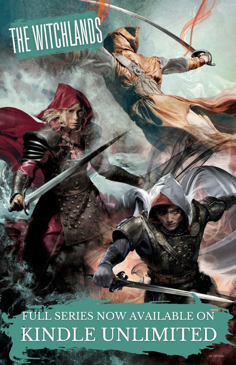 A graphic with Safi, Merik, and Aeduan from their respective book covers