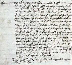 Thomas Tillsye and Ursula Russel were marryed: and because the sayde Thomas was and is naturally deafe and also dumbe, so that the order of the forme of marriage used usually amongst others which can heare and speake could not for his parte be observed … the sayde Thomas, for the expression of his minde instead of words, of his own accorde used these signs… First he embraced her with his armes, and took her by the hande, putt a ring upon her finger and layde his hande upon her harte, and held his hands towards heaven; and to show his continuance to dwell with her to his lyves ende he did it by closing of his eyes with his hands and digging out of the earthe with his foote, and pulling as though he would ring a bell with divers other signs approved.