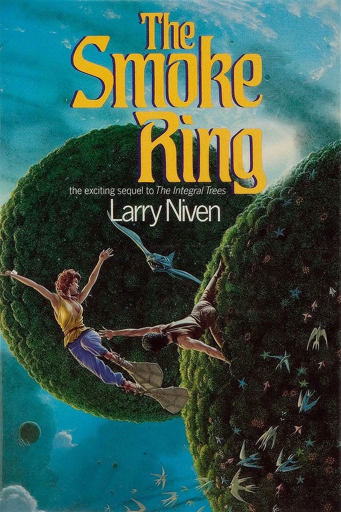 Book cover for THE SMOKE RING by Larry Niven, published by Del Rey Books