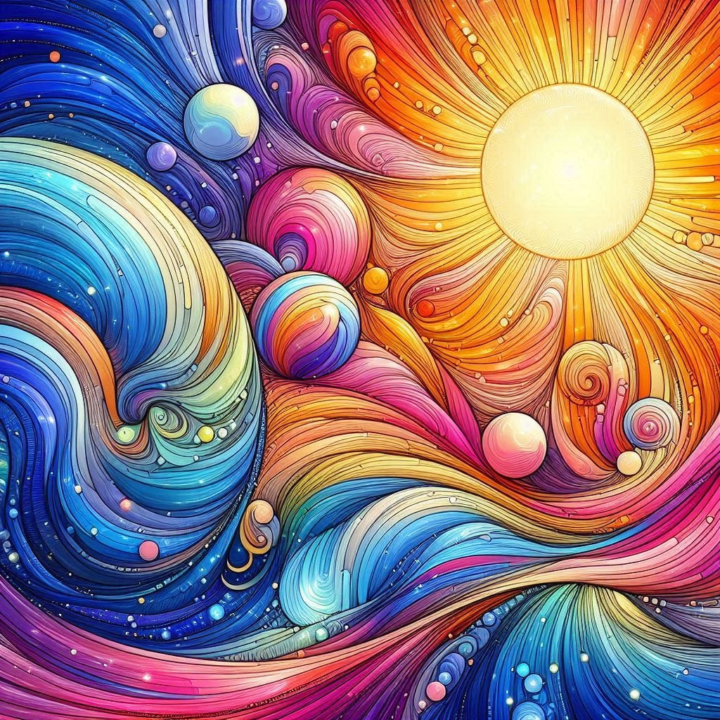 vibrant vivid  colors  beautiful solarpunk lovely