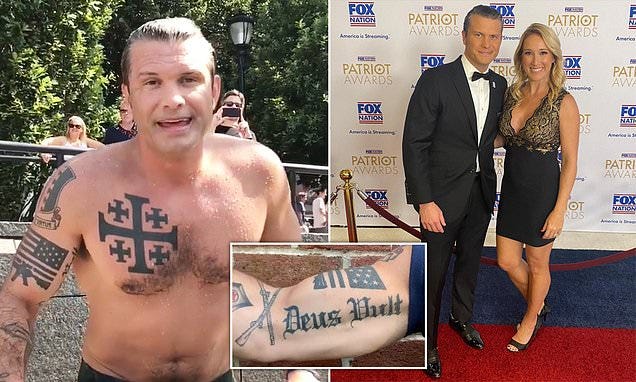 Trump's pick for defense secretary Pete Hegseth breaks silence over claims  he has white supremacist tattoos | Daily Mail Online