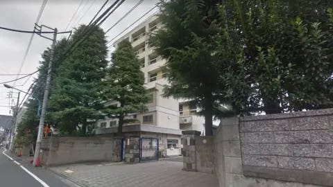 Google Street View  The Tokyo Medical University is seen behind trees in Google street view mode