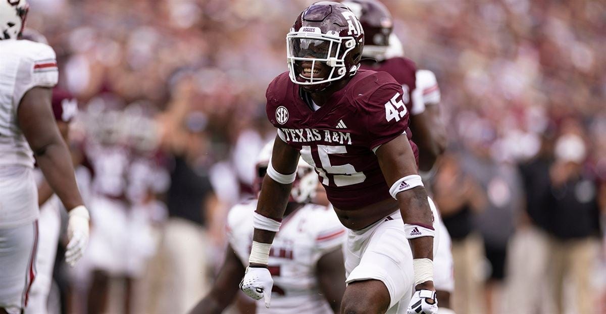 Texas A&M's Edgerrin Cooper named Co-SEC Defensive Player of the Week