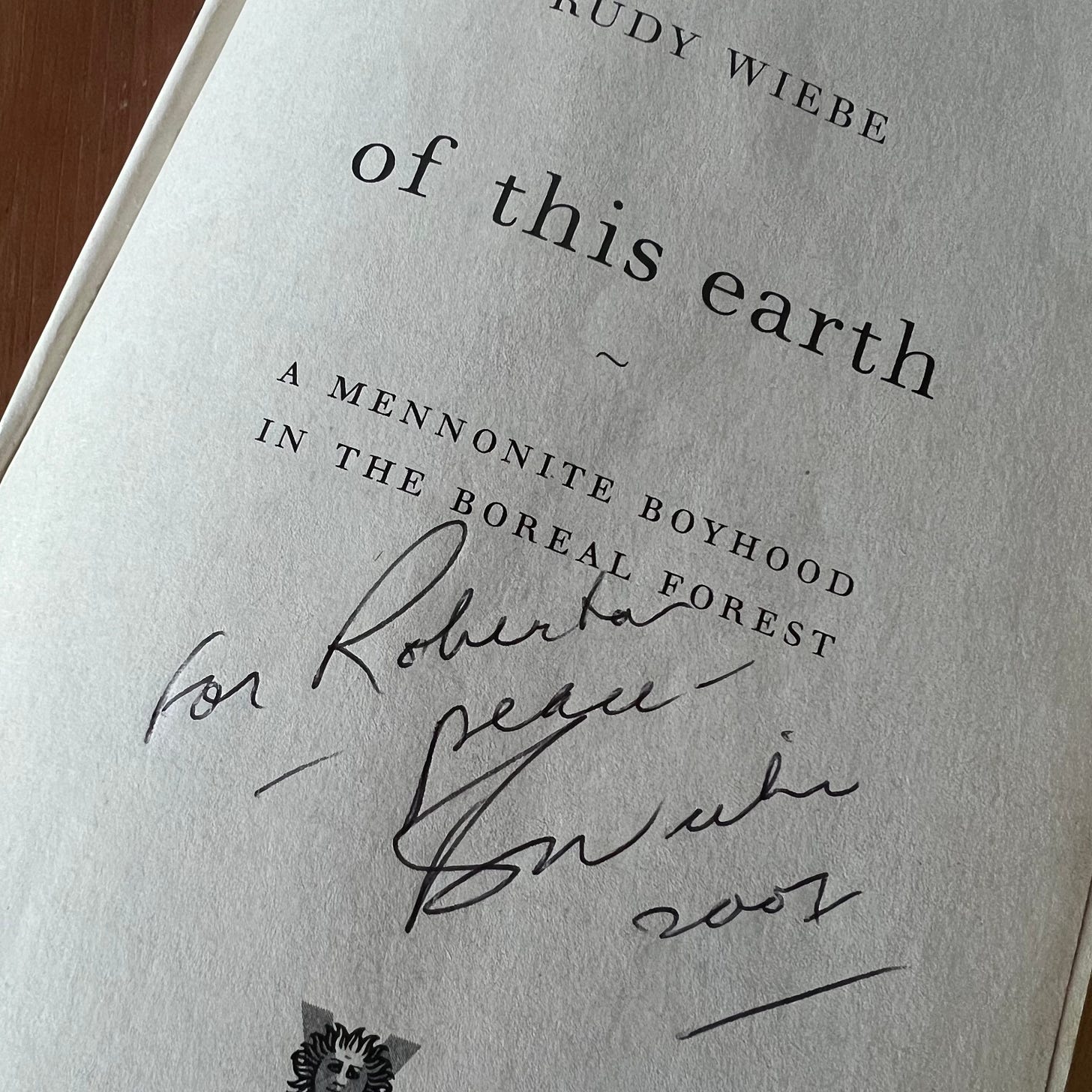 My signed copy of Of This Earth