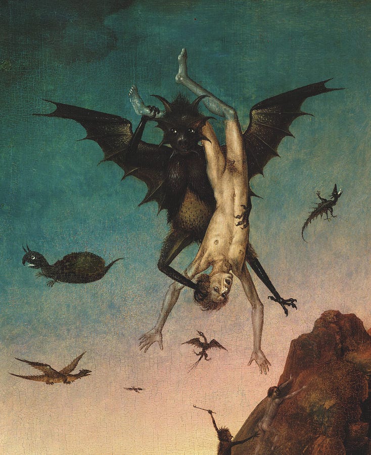 The Fall of the Damned, Demon by Dieric Bouts