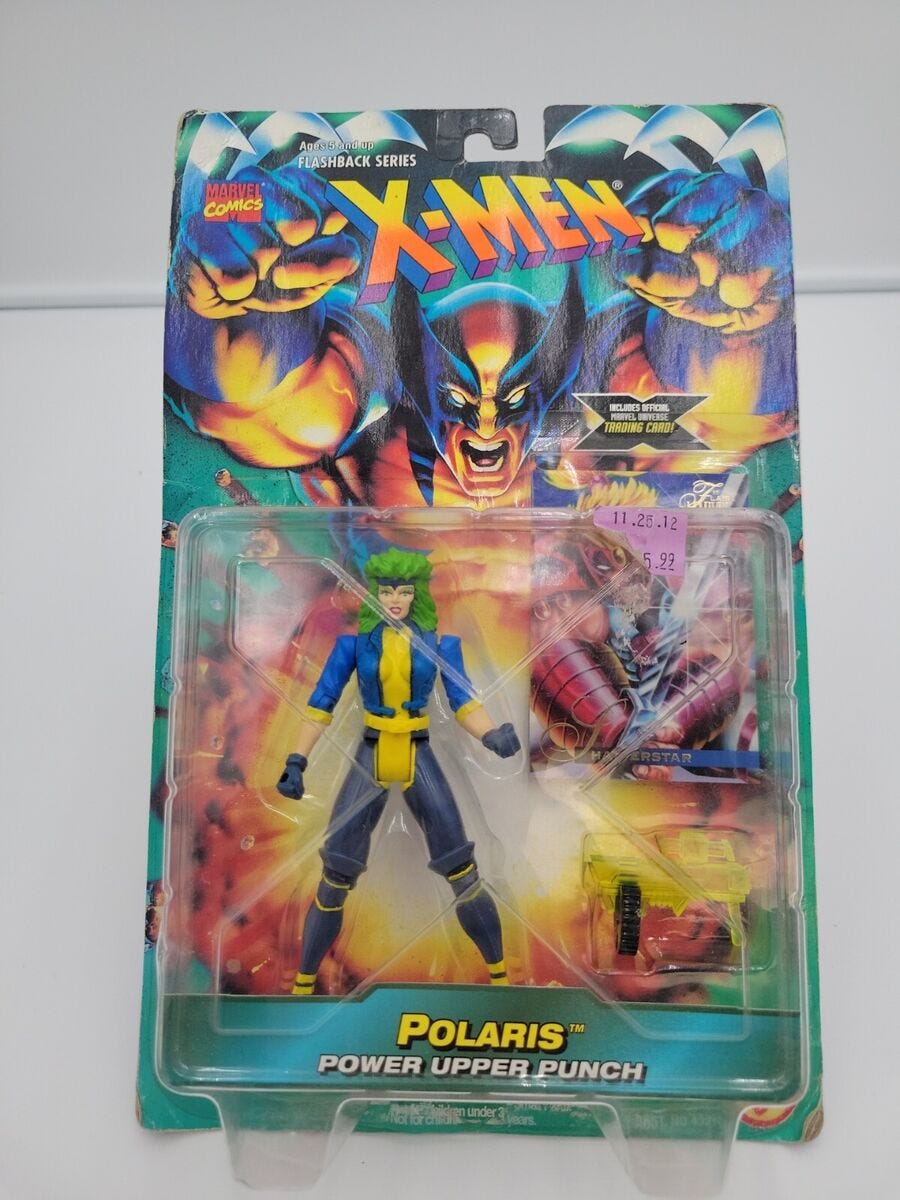 Toy Biz, X-Men, Polaris Power Upper Punch Marvel Action Figure, 1996