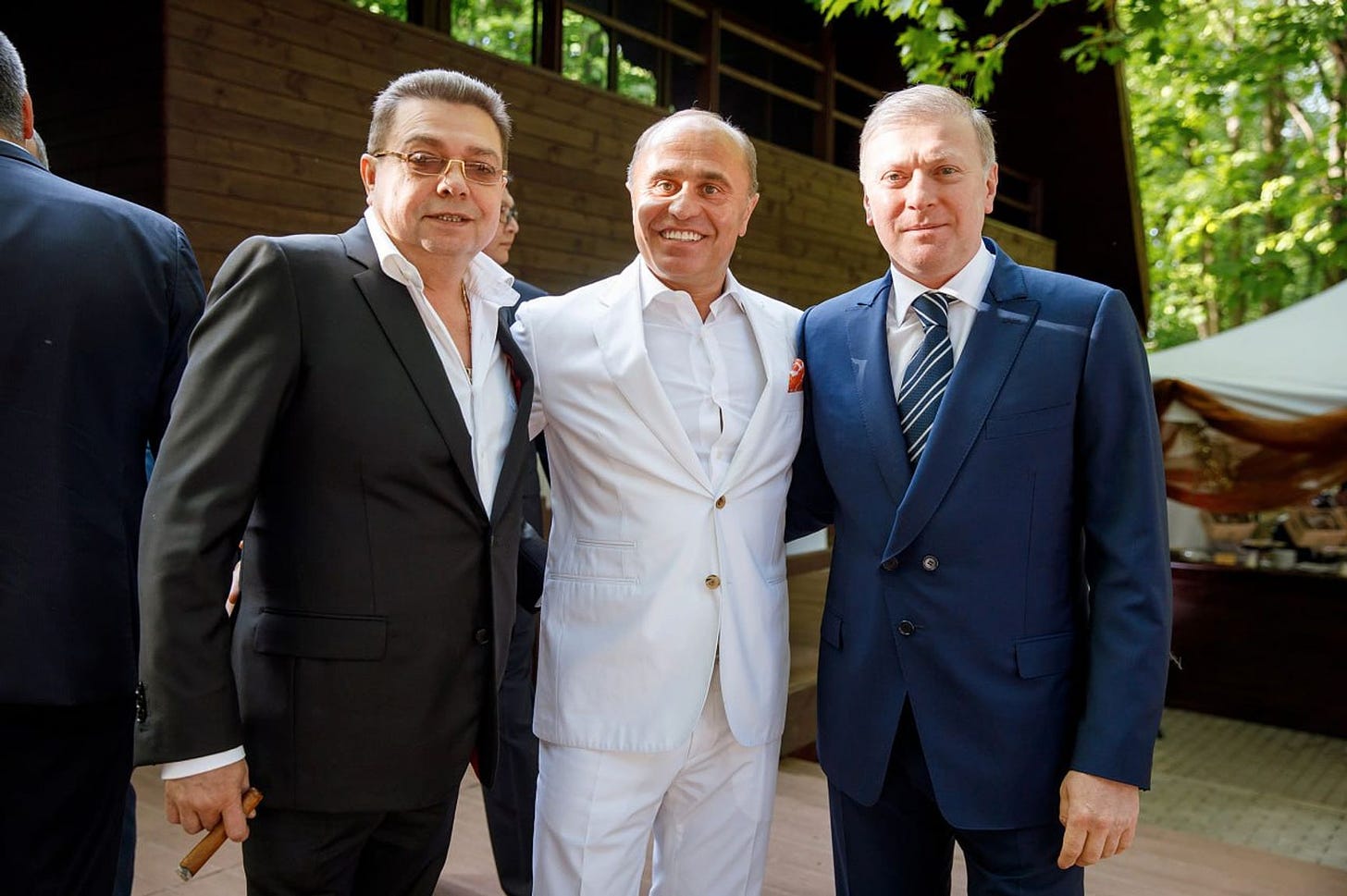 With oligarch Musa Bazhaev (right)