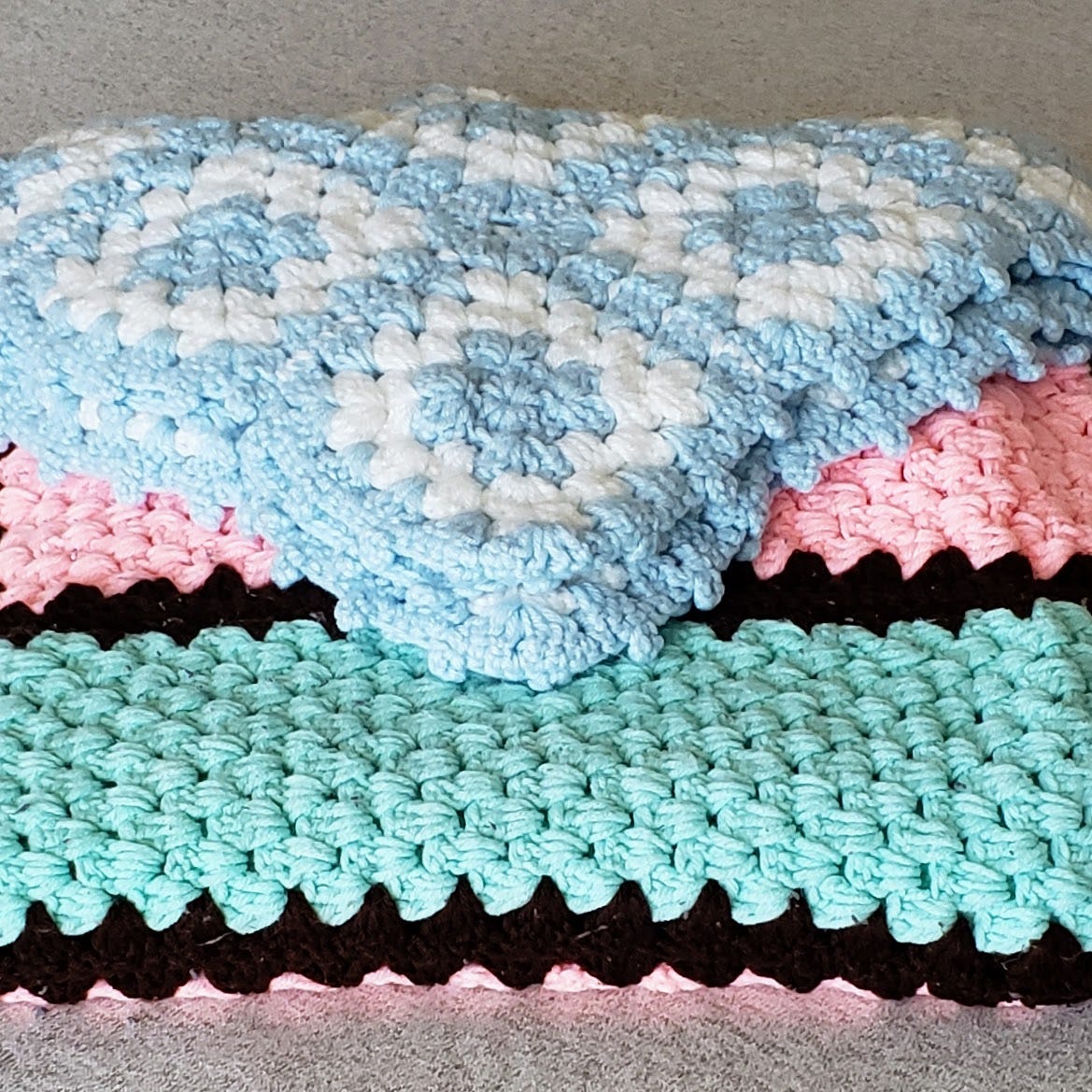 photo of blankets made by Steph's grandmother/great-grandmother