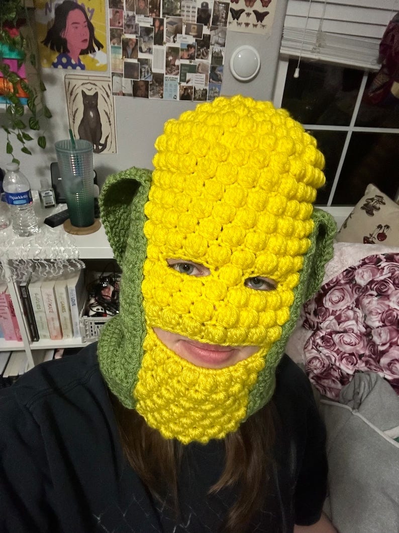 crocheted corn balaclava image 1