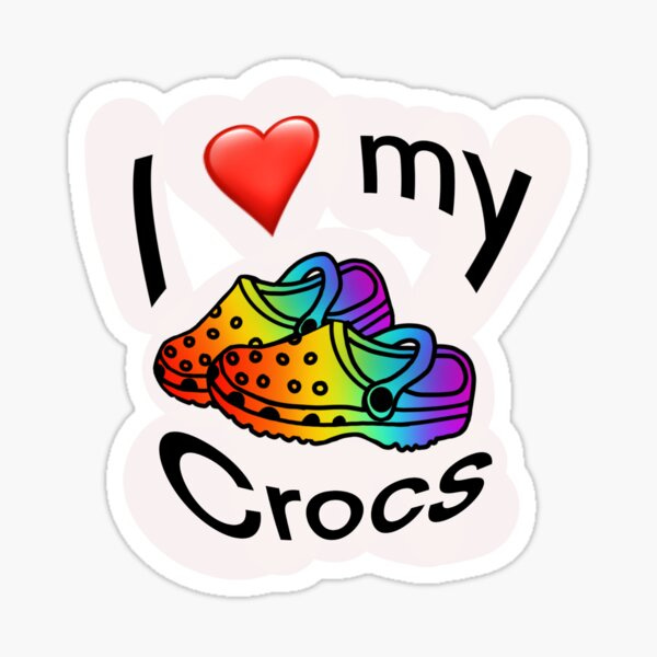 "i <3 my crocs" Sticker for Sale by MackenzieMartel