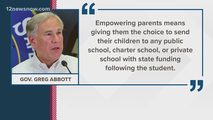 Gov. Abbott announces support for school vouchers, helping Texas children  attend private schools | 12newsnow.com