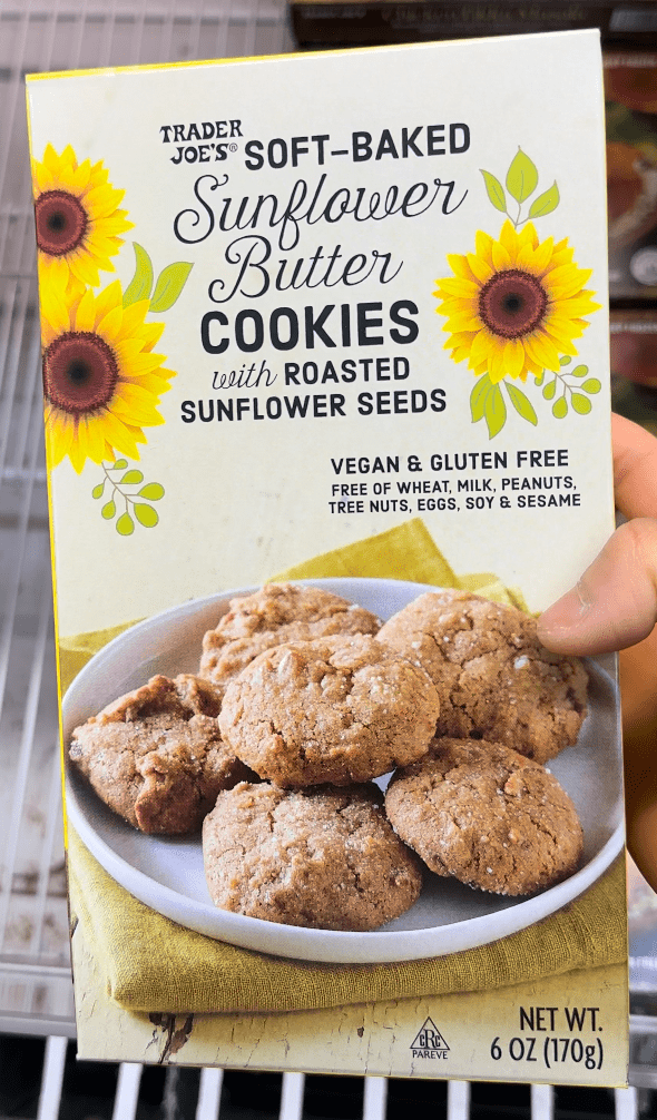 sunflower butter cookies  at trader joes