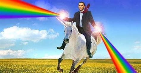 Obama rides unicorn into Calgary blasting rainbows of change and hope ...