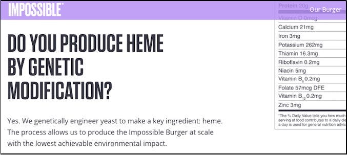 impossible burger ingredients gmo