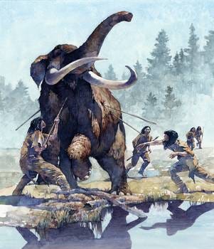Mastodon Hunt by The Fine Art Masters