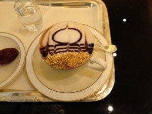 Gold Leaf Coffee at Emirates Palace Hotel