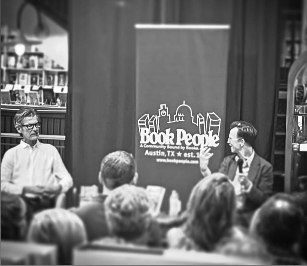 Chris Brown and Jesse Sublett in conversation at BookPeople