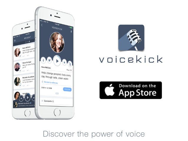 Voicekick mobile app - Share your voice with friends, followers, and