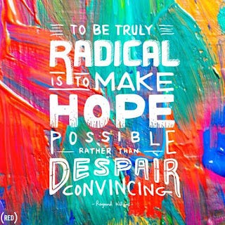 To be truly radical is to make hope possible rather than despair convincing.