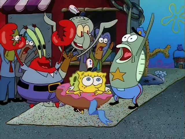 YARN | ♪ For he's a jolly good rookie ♪ | SpongeBob SquarePants (1999) -  S01E10 F.U.N. | Video gifs by quotes | 1f4a8adf | 紗