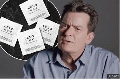 charlie sheen finally dons a condom