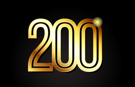 Gold Number 200 Logo Design Suitable For A Company Or Business Royalty Free  SVG, Cliparts, Vectors, And Stock Illustration. Image 104918033.