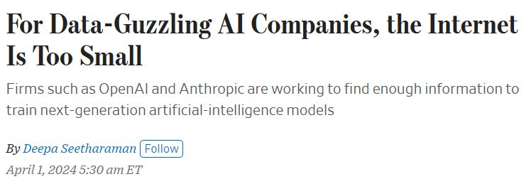 Why OpenAI and Other Data-Hungry AI Companies Need a Bigger Internet - WSJ