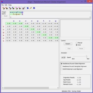 Calculating how to line up homologous gene sequences. Thank goodness for computer programs. 