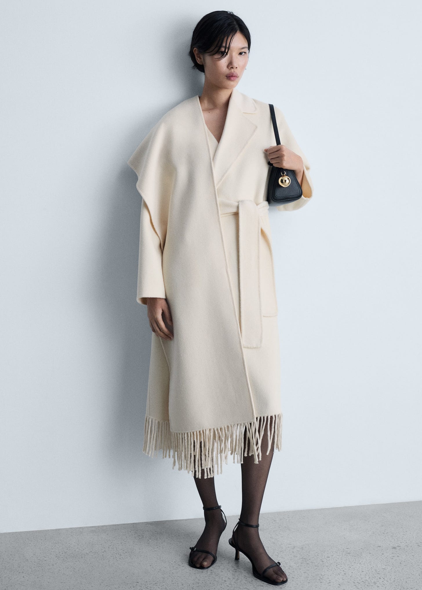 Fringe wool-blend coat - General plane