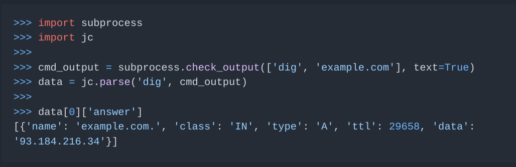 Jc as a Python library