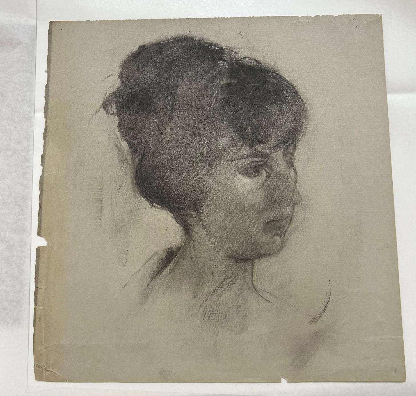 Drawing of a woman's head.