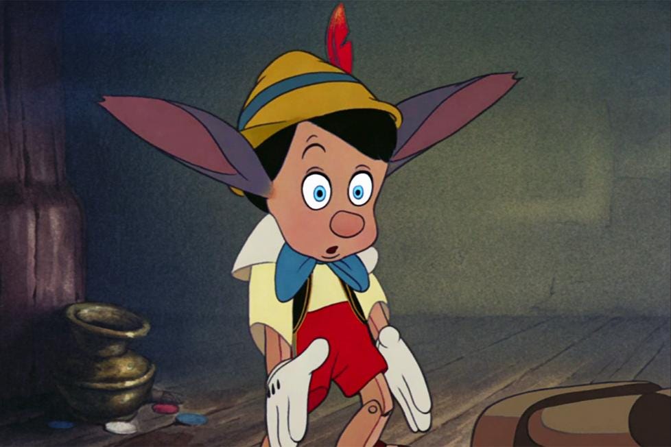 Pinocchio with donkey ears