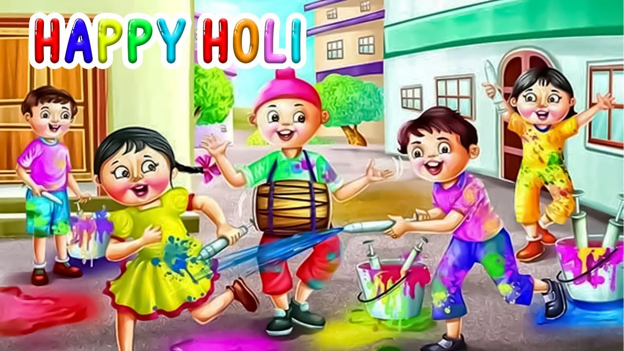 Holi Aayi Holi Aayi | Nursery Rhymes Hindi | Kids Rhymes Hindi | Holi Song  For Kids | Riya Rhymes