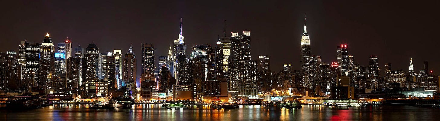 Midtown Manhattan at night is beautiful, but I wouldn't want to live there.