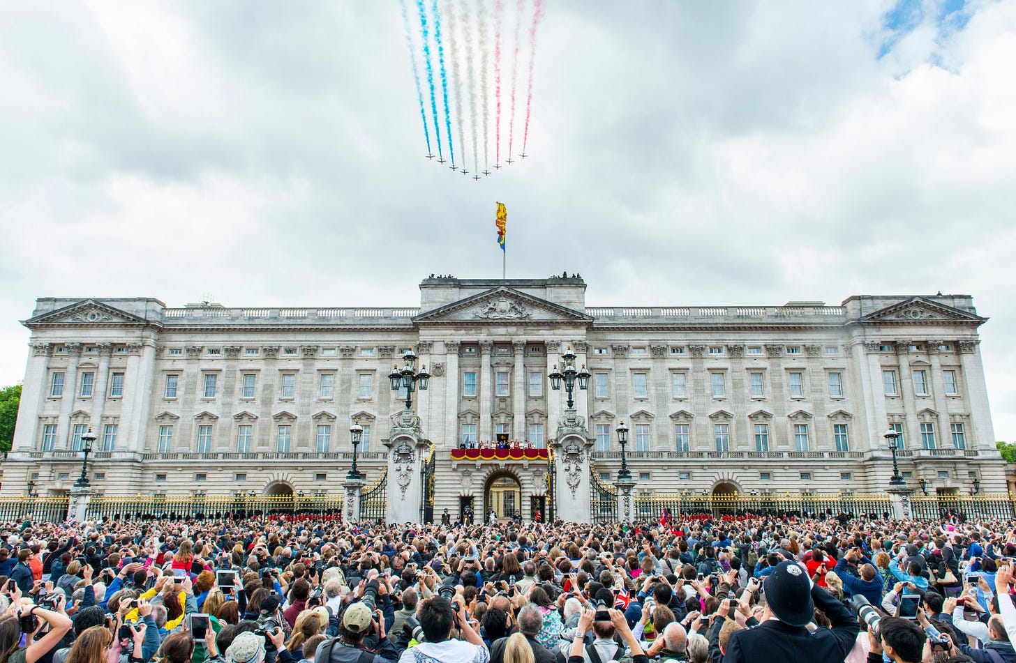 Fly-past in front of Buckingham Palace at Trooping the Colour